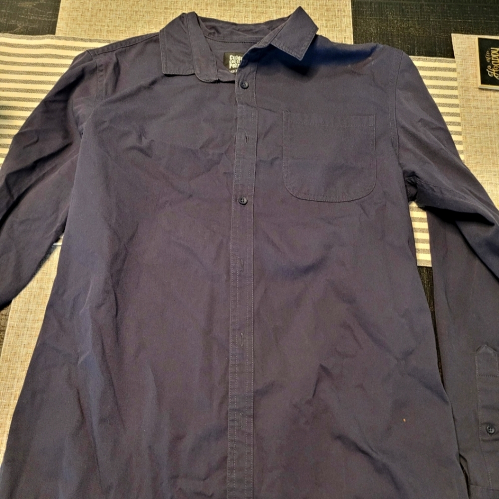 Cuidado con el Perro Long Sleeve Basics Shirt, dark dark blue almost black color